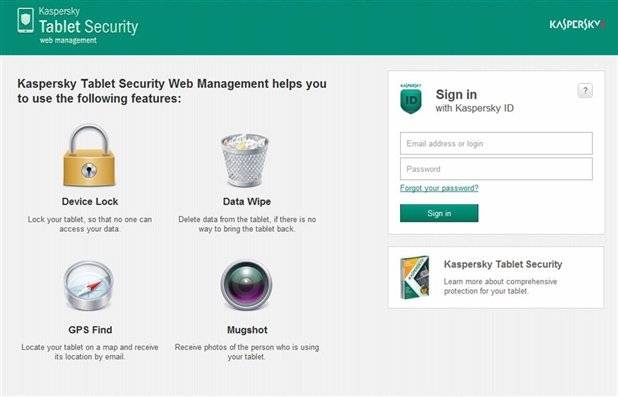 Kaspersky Tablet Security  Bild © Kaspersky