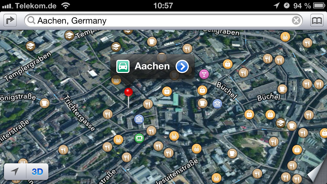 Apple Maps  Bild © PCMasters
