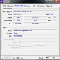 ASUS H87I Plus CPUz Screen