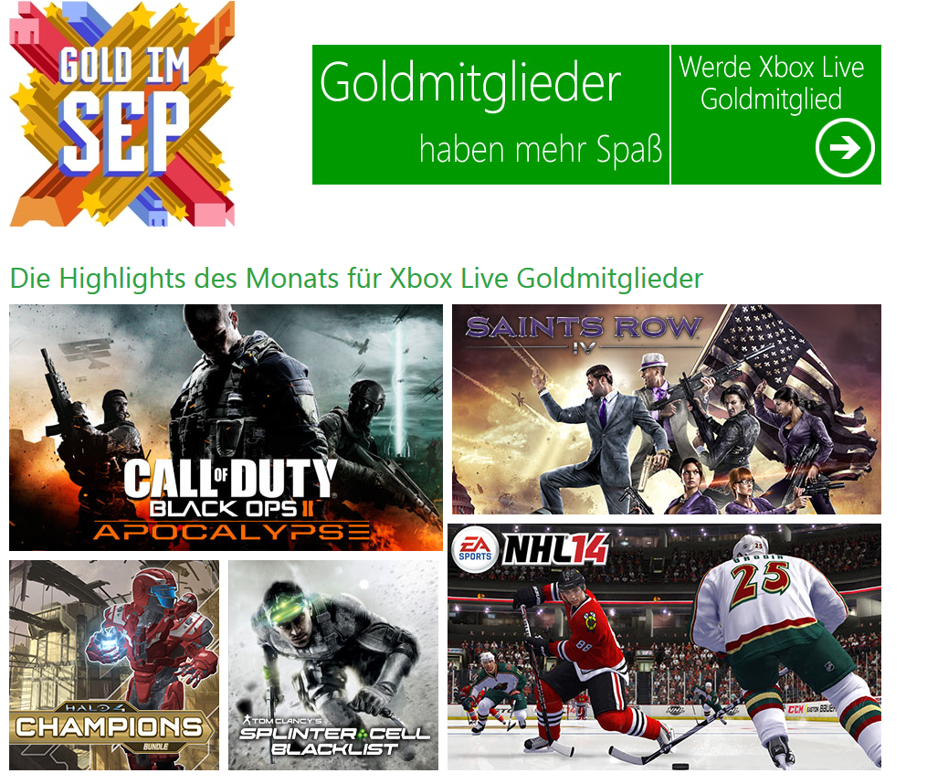 Xbox live Gold  Bild © Microsoft
