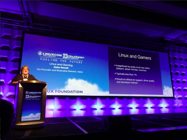 Gabe Newell auf der LinuxCon