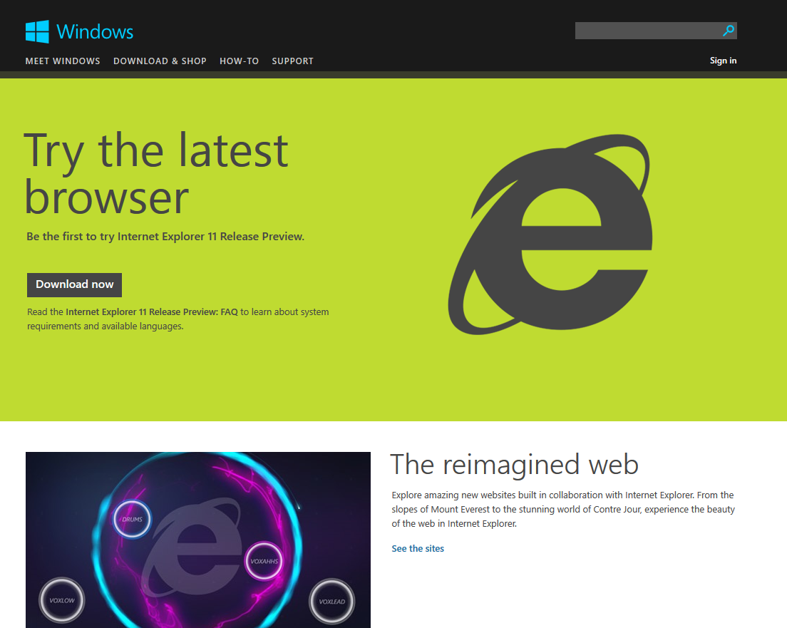 Internet Explorer 11-Release Preview