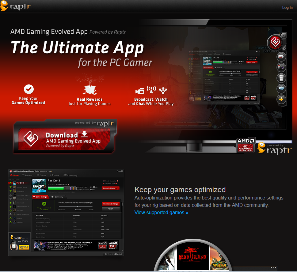 AMD Gaming Evolved App