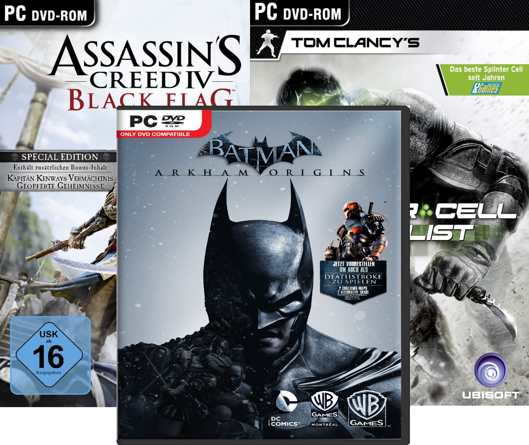 Nvidia Spiele-Bundle  Bild © Warner Interactive, Ubisoft, PCMasters