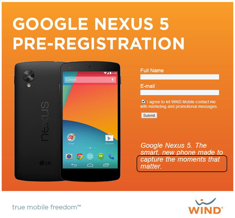 Nexus 5 Wind Mobile