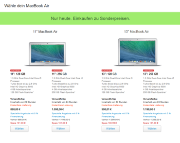 Apple Black Friday: MacBook Air ab 898 Euro, MacBook Pro mit Retina-Display ab 1.198 Euro