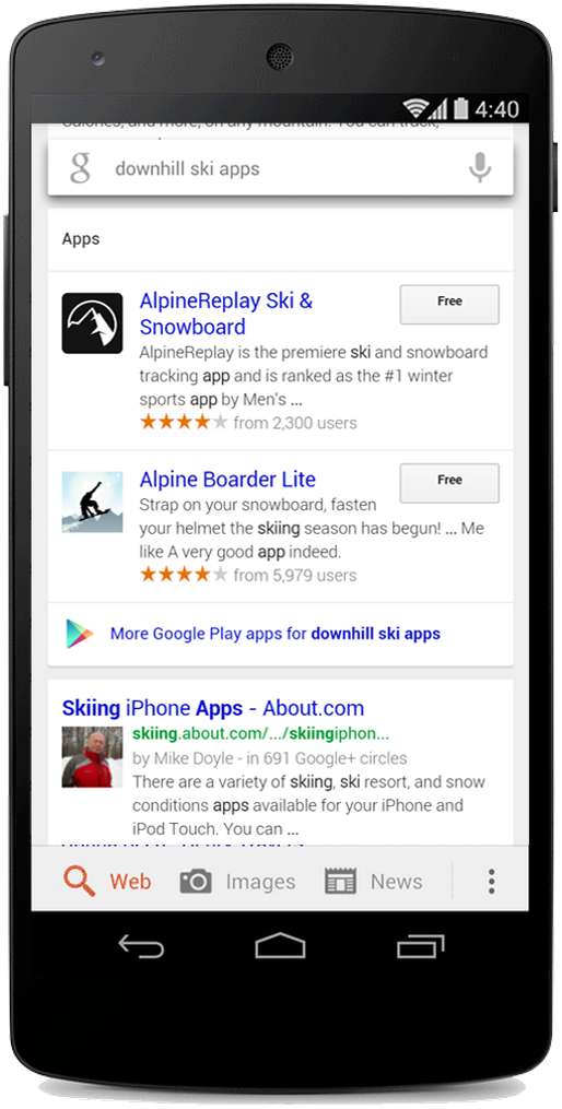 Google Now sucht nun auch in Apps