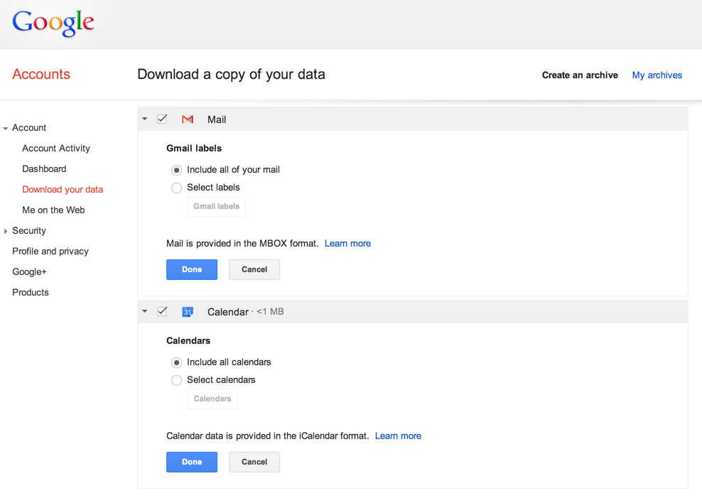 Backup-Funktion  Bild © Google