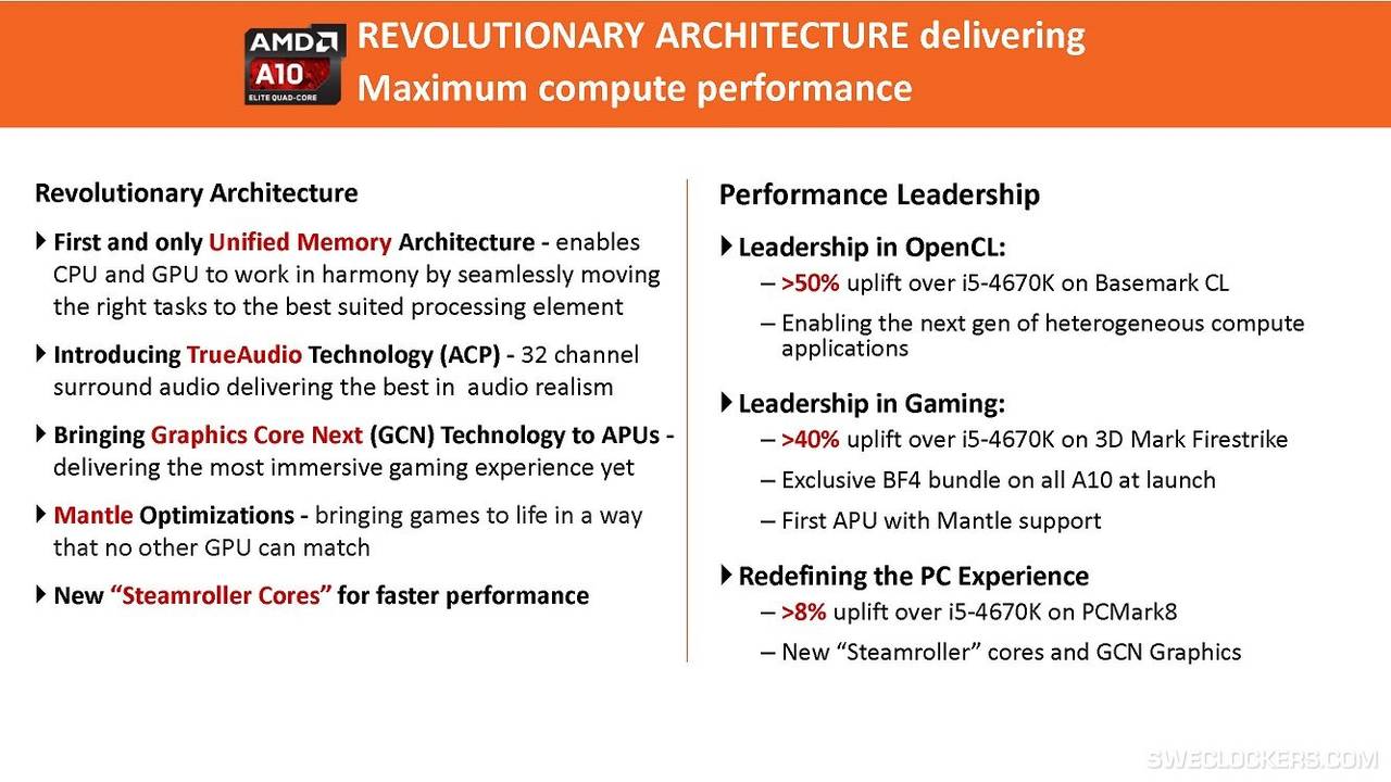 AMD nennt Vorteile von Kaveri  Bild © sweclockers