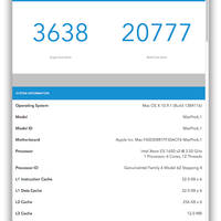 Apple Mac Pro Geekbench-Score mit Intel E5-1650 V2-Prozessor