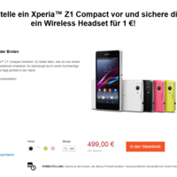 Sony Xperia Z1 Compact: Vorbesteller erhalten Wireless Headset oder Smartwatch dazu
