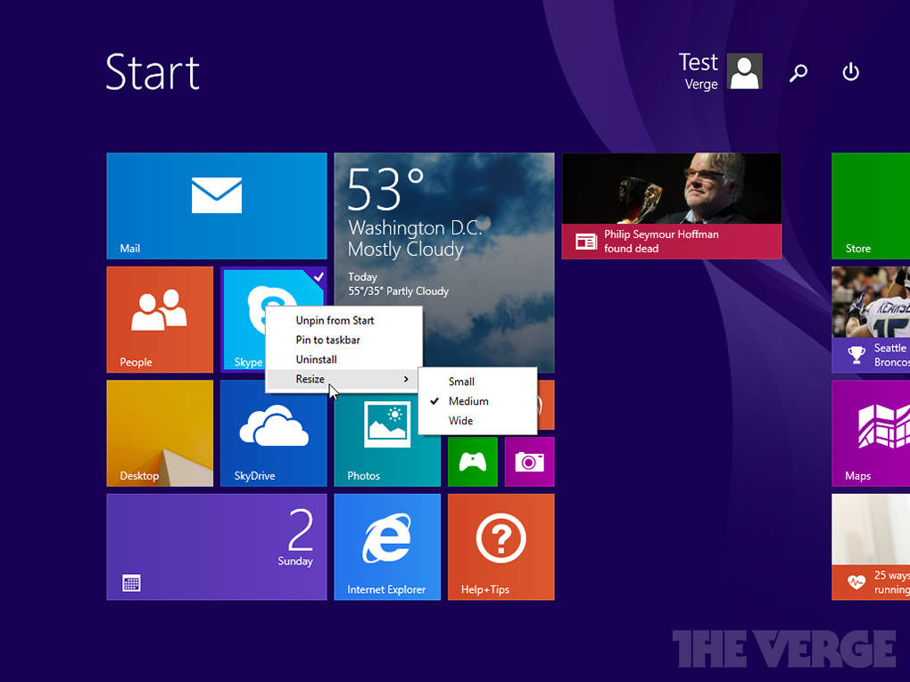 Neue Funktionen im GDR1-Update für Windows 8.1  Bild © The Verge