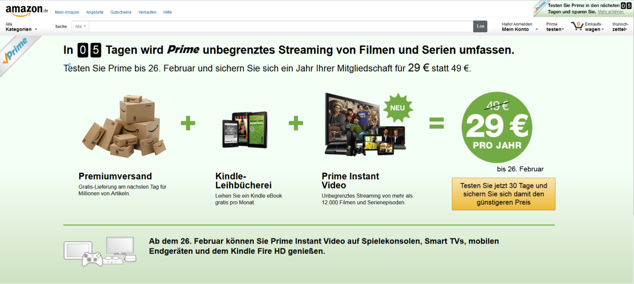 Amazon Prime-Ankündigung  Bild © PCMasters