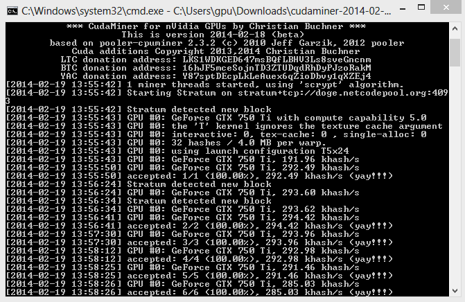 Mining mit der GeForce GTX 750 Ti