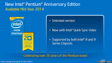 Intel Pentium Anniversary Edition: Limitierte Zwei-Kern-CPU mit freiem Multiplikator und Quick Sync