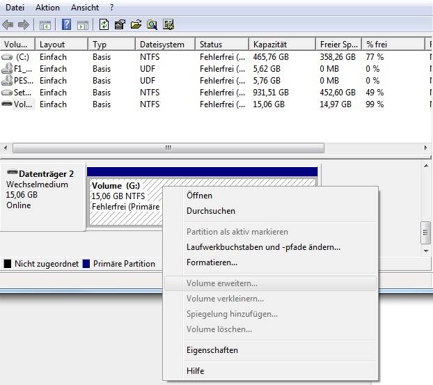 USB Stick formatieren USB Stick formatieren