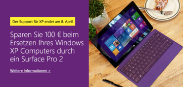 Angebot zum Support-Ende von Windows XP