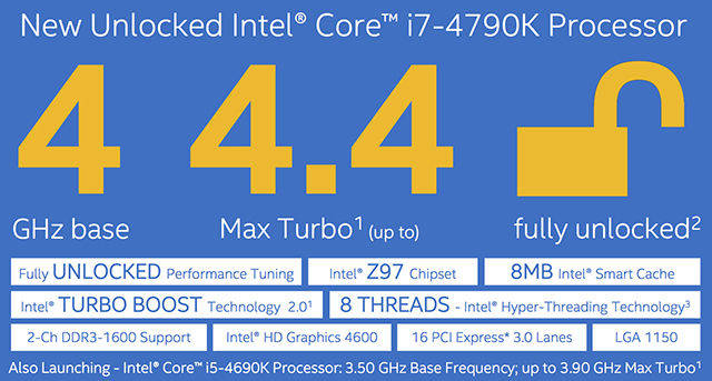 Intel: Devils Canyon Core i7-4790K mit einer Taktung bis zu 6,4 GHz (OC